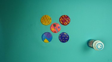 Sealing polymer clay coasters with decoupage medium